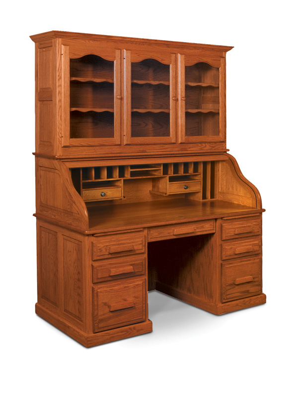 Classic Rolltop Desk with Hutch Top