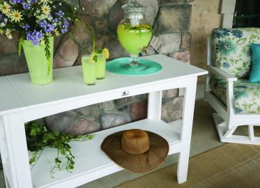 White buffet table