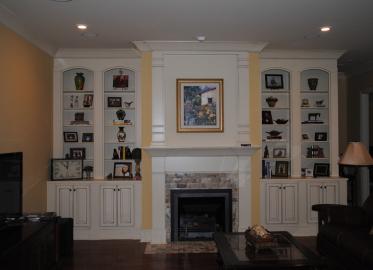 painted Bookcases and double mantle
