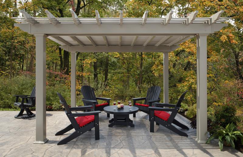 12 x 14 Vinly Pergola with deluxe shade and square posts