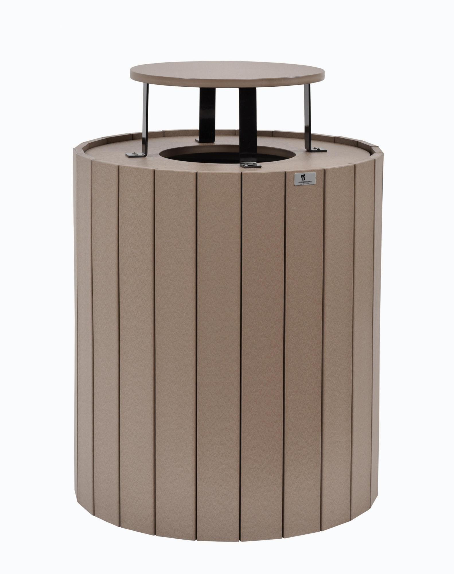 Round Trash Can with Rain Guard
